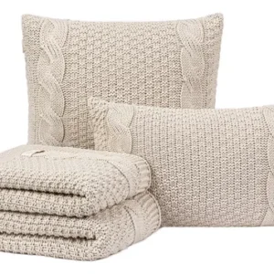 Kit Manta Peseira Trico Cama Queen 230x70